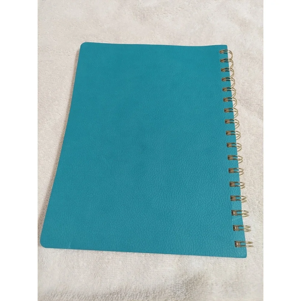 Meetings Notes Planner‎ Organizer Gold Spiral Teal Blue Undated Notebook